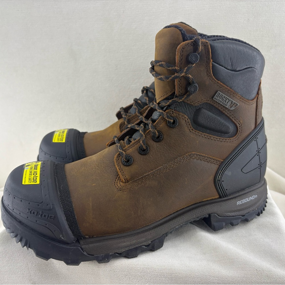 Rocky Brown and Black Men's Steel Toe Work Boots new size 8M